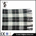 Men plaid check woven tartan acrylic scarf